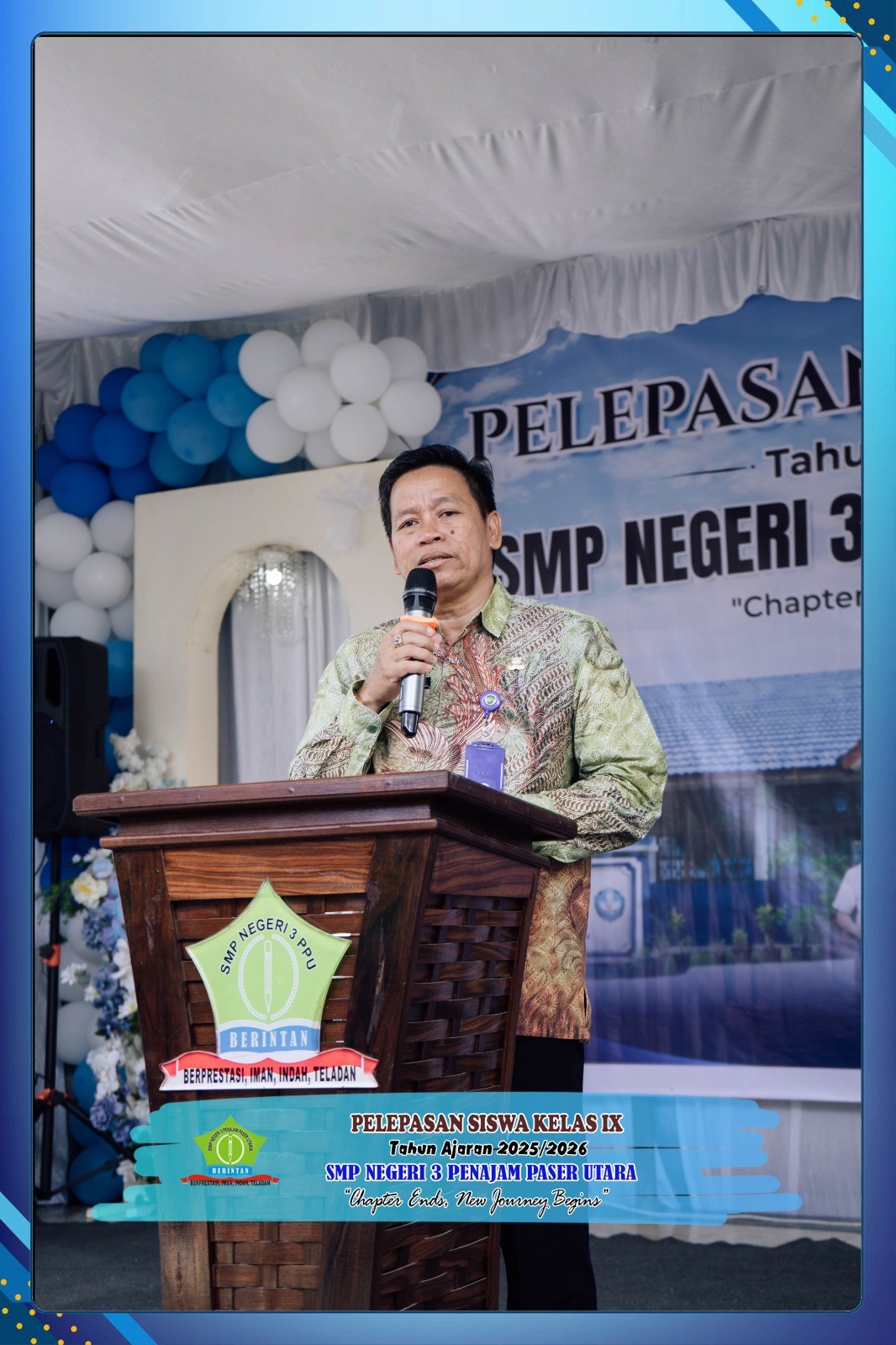 Sekdisdikpora PPU Hadiri Pelepasan Siswa Kelas IX SMPN 3 Penajam Paser Utara